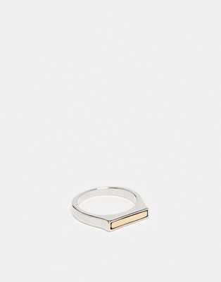 Faded Future two-tone bar ring in silver