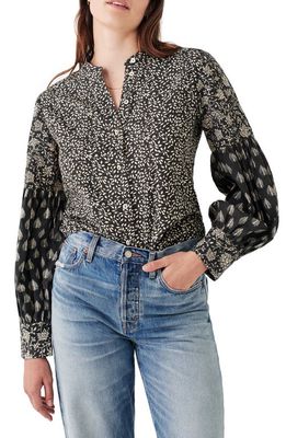 Faherty Adalyn Mix Batik Organic Cotton Button-Up Shirt in Leaf Batik Multi