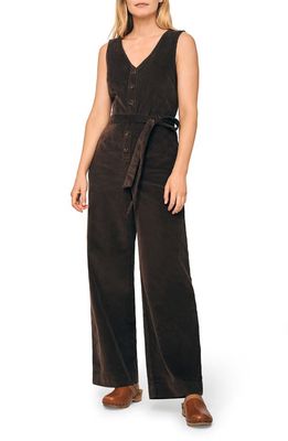 Faherty Alina Corduroy Jumpsuit in Chocolate Brown