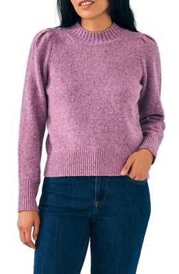 Faherty Boone Merino Wool & Aplaca Blend Sweater in Lavender Frost