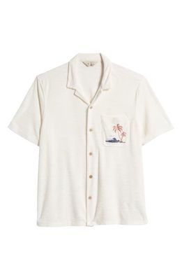 Faherty Cabana Terry Cloth Graphic Camp Shirt in Scenic Volcanic Island