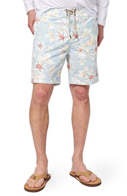 Faherty Classic Board Shorts in Blue Sky Floral
