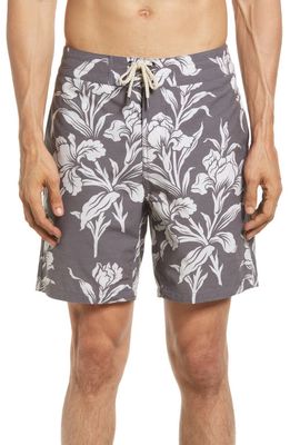 Faherty Classic Board Shorts in Cream Ash Floral