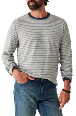 Faherty Cloud Reversible Cotton & Modal Crewneck T-Shirt in Navy Heather/stripe