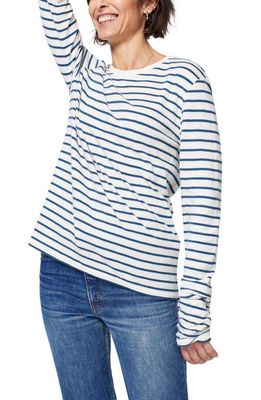 Faherty Cloud Stripe Cotton & Modal T-Shirt in Majolica Blue Stripe
