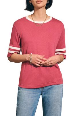 Faherty Cloud Varsity Cotton & Modal T-Shirt in Dry Rose