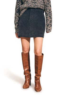 Faherty Corduroy Miniskirt in Washed Black