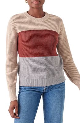 Faherty Cozy Colorblock Cotton Blend Sweater in Autumn Colorblock