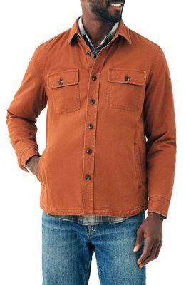 Faherty CPO Blanket Lined Shirt Jacket in Deep Wheat