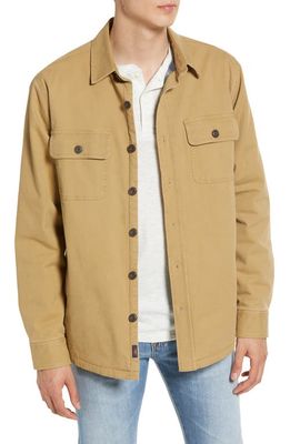 Faherty CPO Blanket Lined Stretch Organic Cotton Shirt Jacket in Deep Wheat