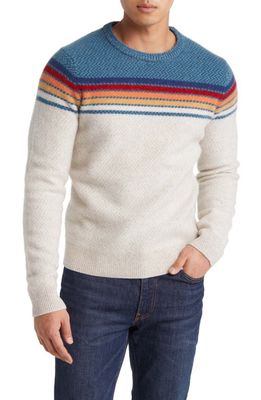 Faherty Donegal Stripe Wool Crewneck Sweater in Coastal Sun Ombre