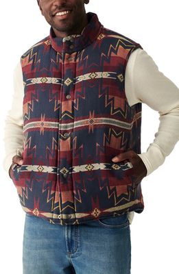 Faherty Doug Good Feather Reversible Vest in Marine Blue/Star Fire