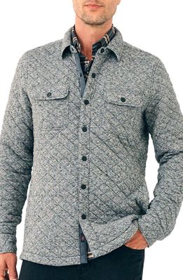 Faherty Epic Cotton Blend Quilted Shirt Jacket in Carbon Melange