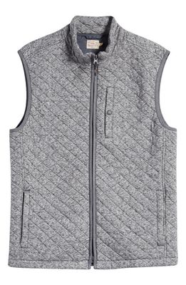 Faherty Epic Quilted Fleece Vest in Carbon Melange