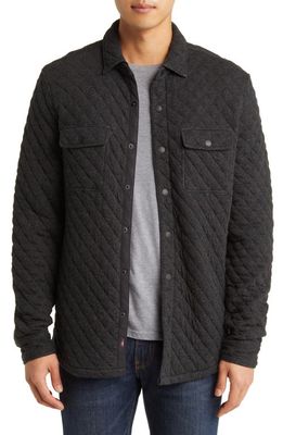 Faherty Epic Quilted Knit Jacket in Black Heather