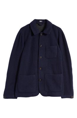 Faherty Felted Wool Bland Chore Coat in Navy