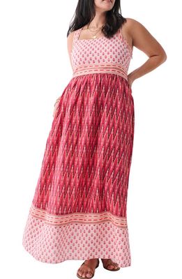 Faherty Gracie Linen Maxi Dress in Pink Gobi Floral