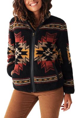 Faherty High Pile Fleece Jacket in Faded Black Star Nation