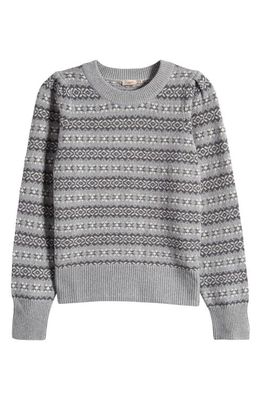 Faherty Highland Fair Isle Sweater in Grey Multi