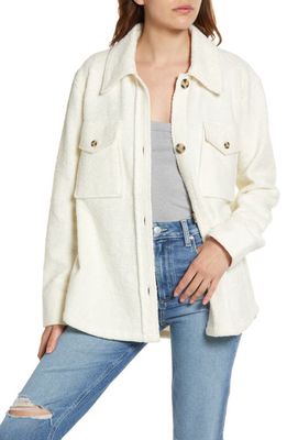 Faherty Holden High Pile Fleece Jacket in Off White