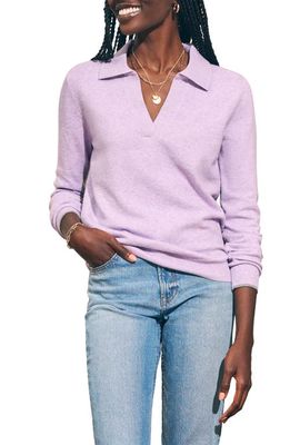 Faherty Jackson Polo Sweater in Lilac Heather