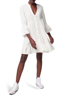 Faherty Kasey Organic Cotton Tiered Dress in White