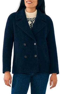 Faherty Knit Wool Blend Peacoat in Navy