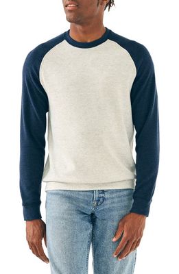 Faherty Legend Baseball Organic Cotton Blend Sweatshirt in Light Heather Grey