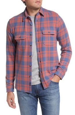 Faherty Legend Buffalo Check Flannel Button-Up Shirt in Rose Blue Check