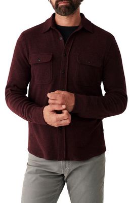 Faherty Legend Button-Up Shirt in Burgundy/Black Twill
