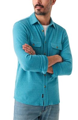 Faherty Legend Button-Up Sweater Shirt in Island Teal Twill