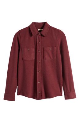 Faherty Legend Knit Button-Up Shirt in Burgundy Twill