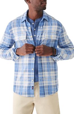 Faherty Legend Plaid Button-Up Sweater Shirt in Fog Island Plaid