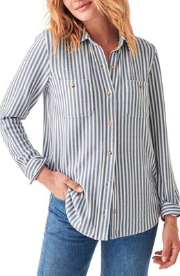 Faherty Legend Stripe Shirt in Navy Blazer Stripe