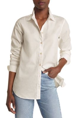 Faherty Malibu Cotton Poplin Button-Up Shirt in Whisper White