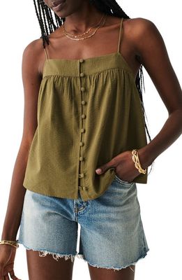 Faherty Marina Seersucker Camisole in Military Olive