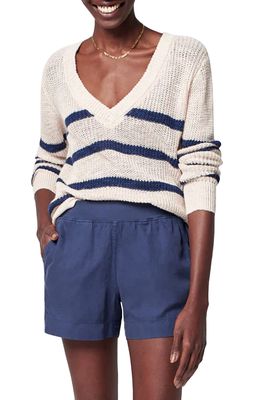 Faherty Miramar Stripe Linen & Organic Cotton Sweater in Wharf Stripe