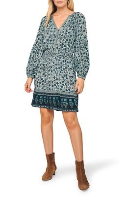 Faherty Montana Floral Long Sleeve Dress in Navy Folly Floral