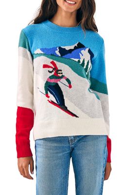 Faherty Mountain Coaster Crewneck Merino Wool Blend Sweater