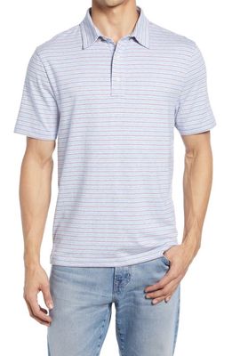 Faherty Movement Stripe Short Sleeve Polo Shirt in Horizon Line Stripe