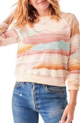 Faherty Organic Cotton Sweatshirt in Stripe Landscape