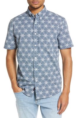 Faherty Playa Short Sleeve Button-Down Shirt in Eastern Tile Print