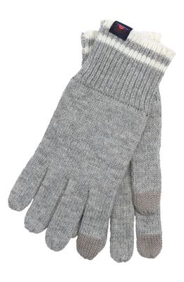 Faherty Retro Stripe Gloves in Grey Heather