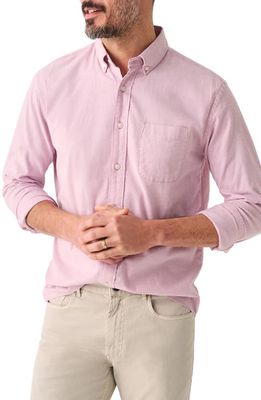 Faherty Solid Stretch Cotton Blend Oxford Button-Down Shirt in Orchid