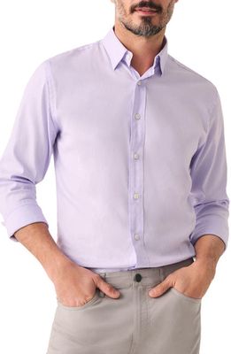 Faherty Solid Stretch Cotton Blend Oxford Button-Down Shirt in Spring Lavender