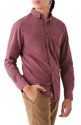 Faherty Sunwashed 2.0 Stretch Oxford Button-Down Shirt in Washed Burgundy