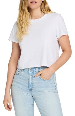 Faherty Sunwashed Organic Cotton Crop T-Shirt in White