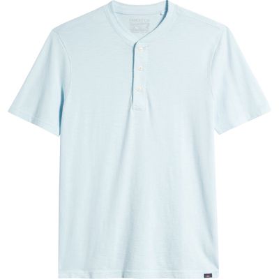 Faherty Sunwashed Organic Cotton Henley in Blue Oasis