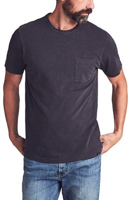 Faherty Sunwashed Organic Cotton Pocket T-Shirt in Washed Black