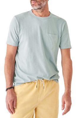 Faherty Sunwashed Pocket Organic Cotton T-Shirt in Blue Breeze